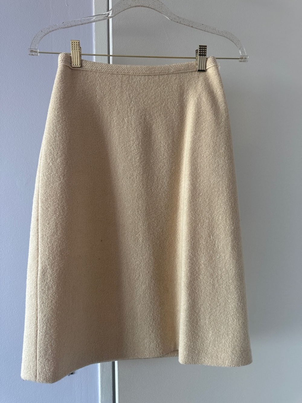 Banana Republic Cream A-Line Wool-Blend Skirt